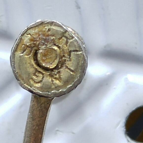 Vintage Sterling Red Rhinestone Dangle Screw Back Earrings, 1940s, Gold Wash - Picture 5 of 9